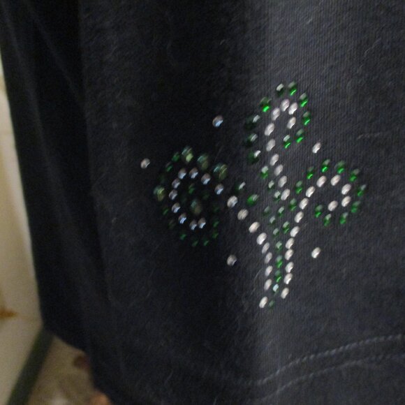 Women's Unmarked Sequined Santa Long Sleeved T-Shirt (Sequined Sleeves) Sz. L - Picture 4 of 7